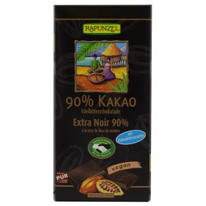 ΣΟΚΟΛΑΤΑ ΜΑΥΡΗ 90% ΚΑΚΑΟ ΜΕ ΖΑΧΑΡΗ ΚΑΡΥΔΑΣ 80g rapunzel